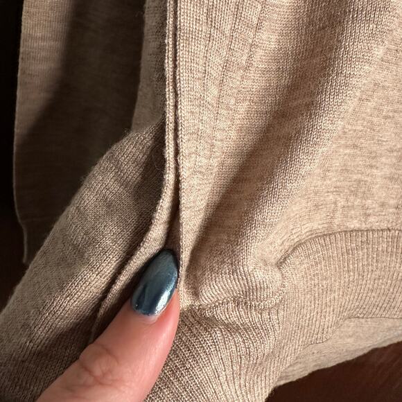 JARBO | Ultrafine Merino Wool Tan Lightweight Crewneck Sweater | Size 34 / Small - Picture 3 of 6